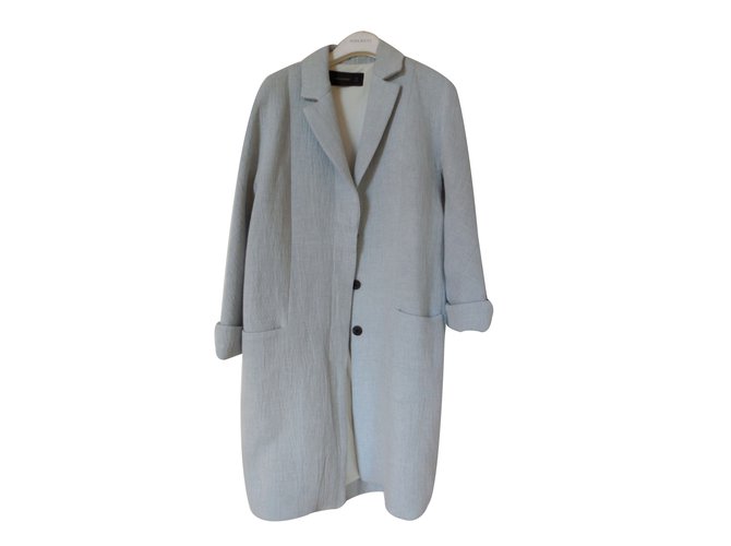 Zara Coats, Outerwear Blue Linen  ref.12924