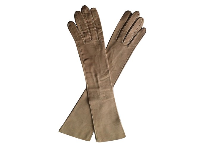 Hermès Gloves Cream Leather  ref.12927