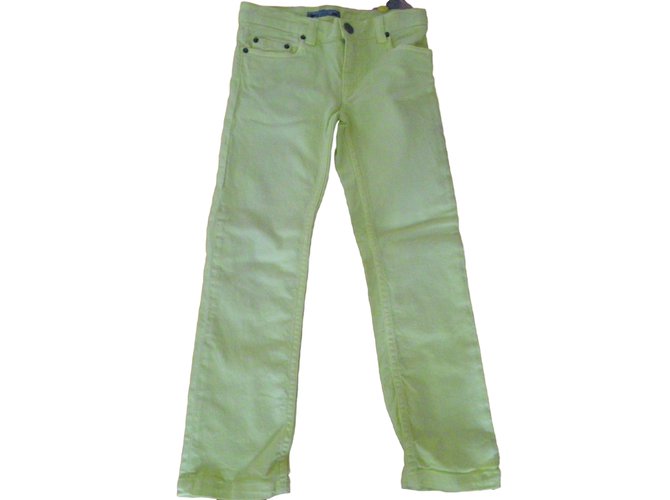 Bonpoint Pantaloni Giallo Cotone  ref.12940