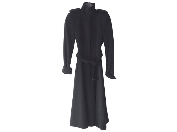 Yves Saint Laurent Coats, Outerwear Black Wool  ref.13025