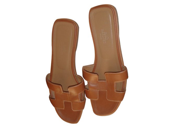 Oran Hermès Sandals Brown Leather  ref.13057