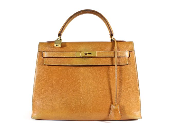 Kelly Hermès Handtaschen Golden Hellbraun Leder  ref.13097