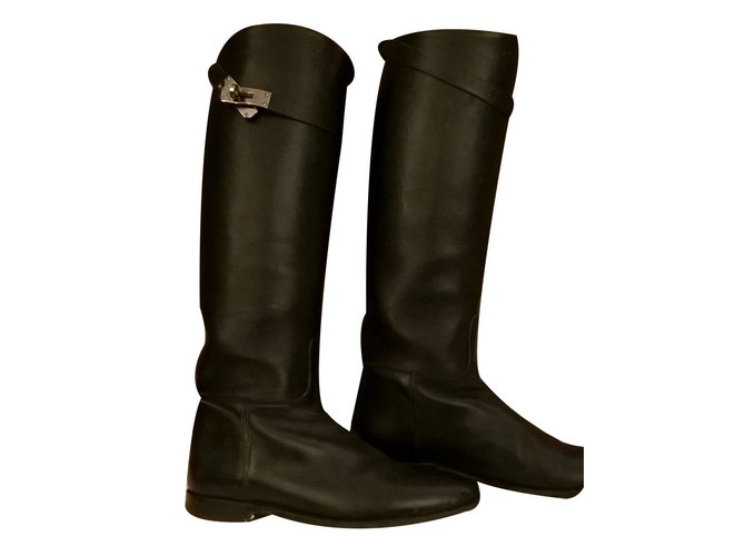 Hermès Boots Black Leather  ref.13137