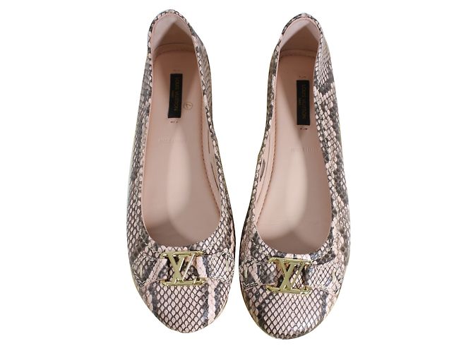 Sapatilhas Louis Vuitton em Python Rosa e Marrom
