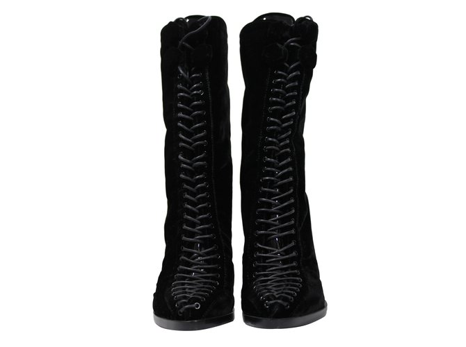 Givenchy Boots Black Velvet  ref.13236