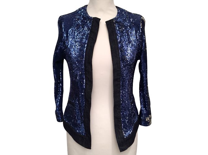Pinko Jeansjacke Dunkelblau mit Pailletten