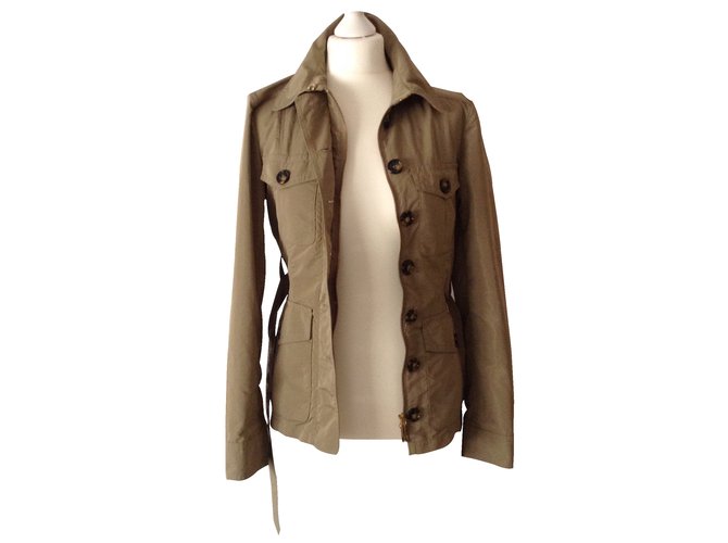 Burberry Trench coats Khaki Polyester  ref.13298