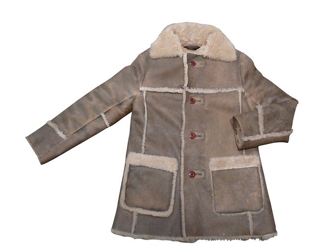 Full Circle Giacca Blazer in Pelliccia Taupe