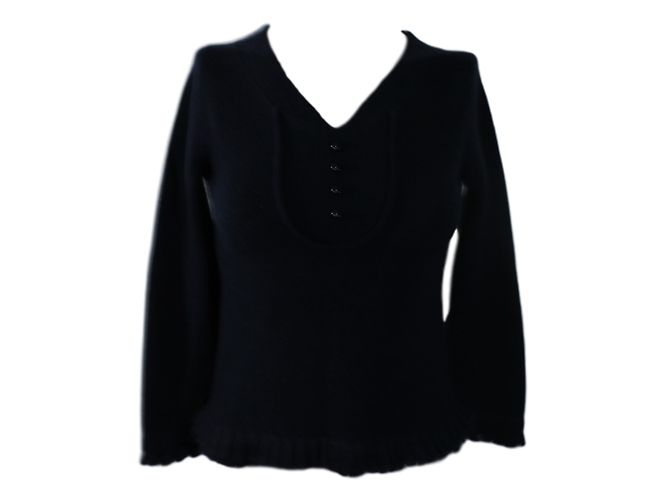 Camisola Louis Vuitton Azul Marinho de Lã e Mohair S
