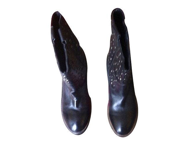 Autre Marque Botas Cosmopolitan de cuero negras estilo rock cowboy Negro