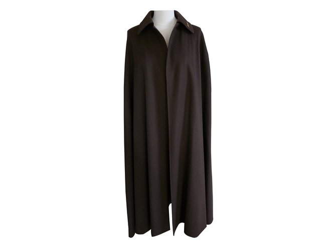 Yves Saint Laurent Coats, Outerwear Brown Wool  ref.13374
