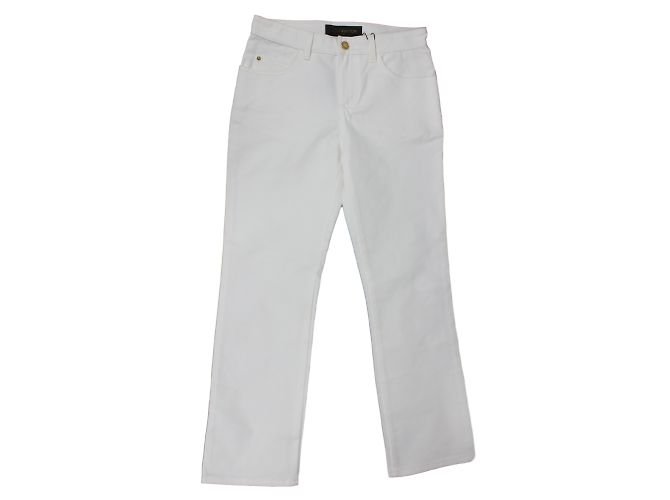 Louis Vuitton Caprihose Weiß Baumwolle Größe 34