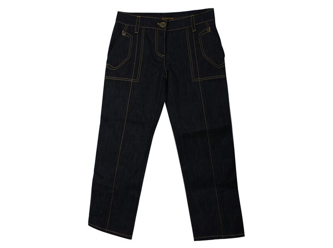 Louis Vuitton Pants, leggings Blue Denim  ref.13422