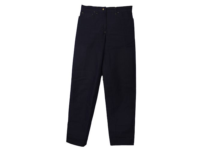 Calça Louis Vuitton Azul Índigo de Algodão Tamanho 36