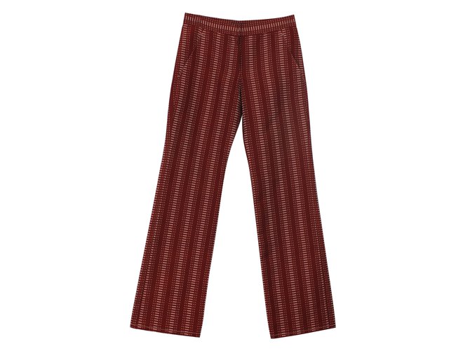 Louis Vuitton Pantalones, polainas Roja Algodón  ref.13425