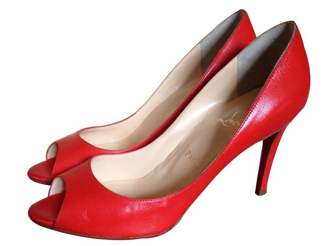 Christian Louboutin Sandals Red Leather  ref.13433