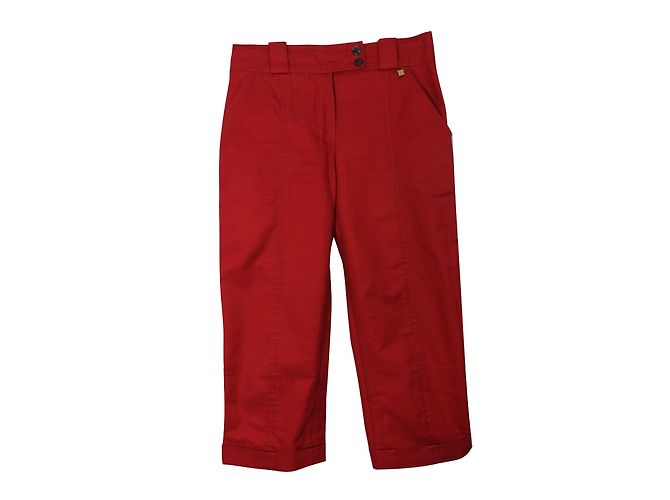 Louis Vuitton Caprihose aus Baumwolle Rot Größe 36