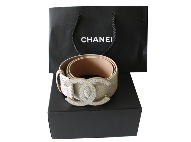 Chanel Ceinture Cuir Beige  ref.13531