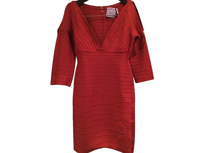 Vestido Bandage Herve Leger Rojo M Roja