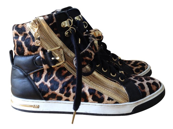 Michael Kors Sneakers Leopard print Leather  ref.13547