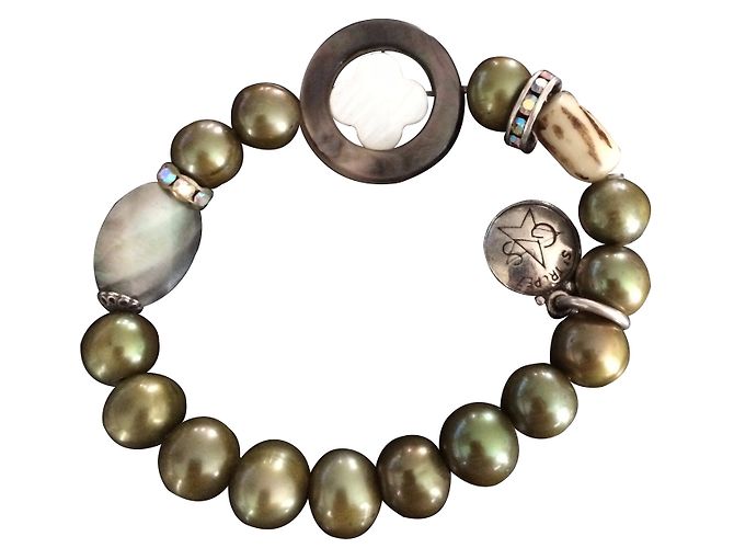 Gas Perlenarmband Khaki