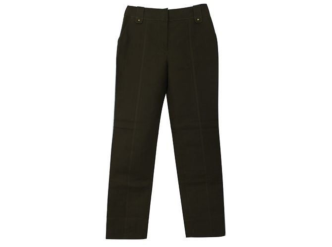 Pantalones Louis Vuitton Caqui de Algodón Talla 36