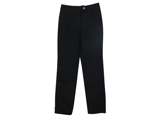 Louis Vuitton Hose aus Baumwolle Schwarz Größe 36