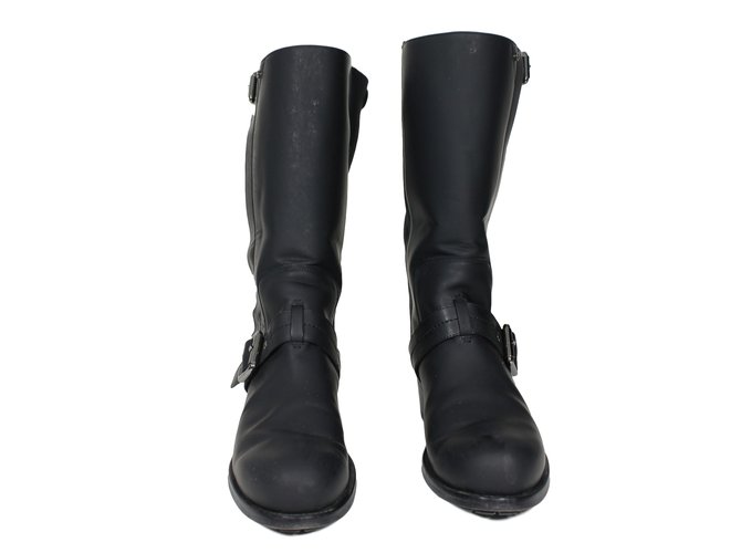 Christian Dior Boots Black Leather  ref.13694