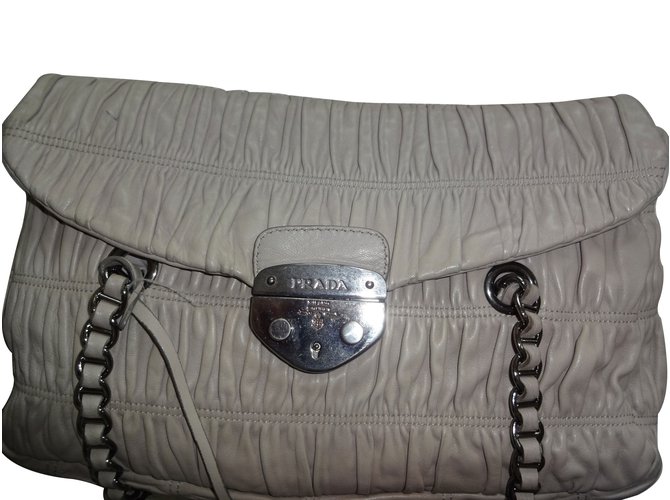 Prada Handbags Beige Leather  ref.13615