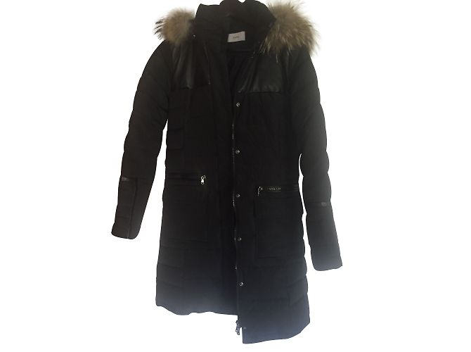 Zapa Down Coat Black Lamb Leather