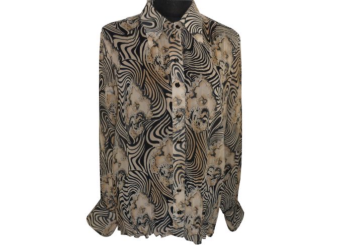 Escada Bluse Zebra Print Polyester Größe 42 Zebra-druck