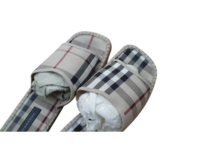 Mules Burberry de lona de algodón