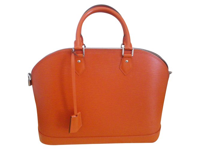 Alma Louis Vuitton Handbags Orange Leather  ref.13701
