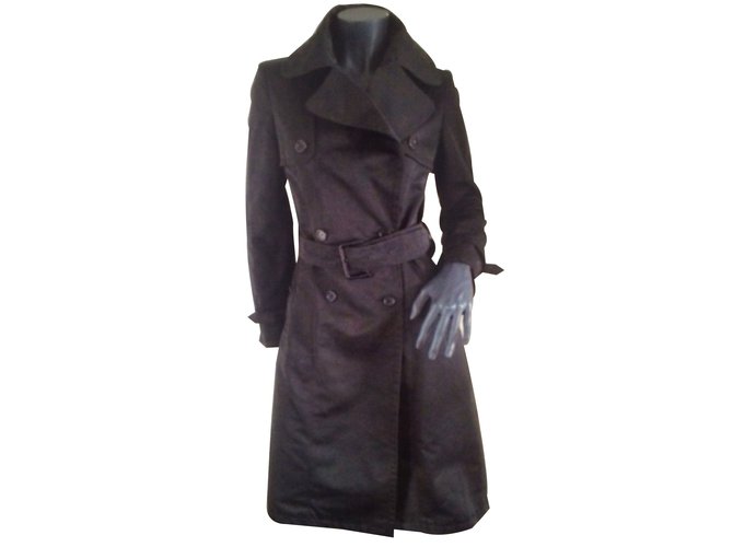 Burberry Trench Polyester Noir  ref.13729