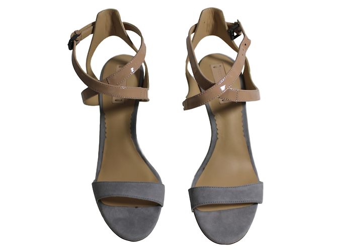 Sandali Reed Krakoff in pelle grigio camoscio e vernice