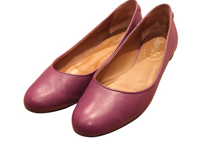 Yves Saint Laurent Zapatillas de ballet Púrpura Cuero  ref.13780