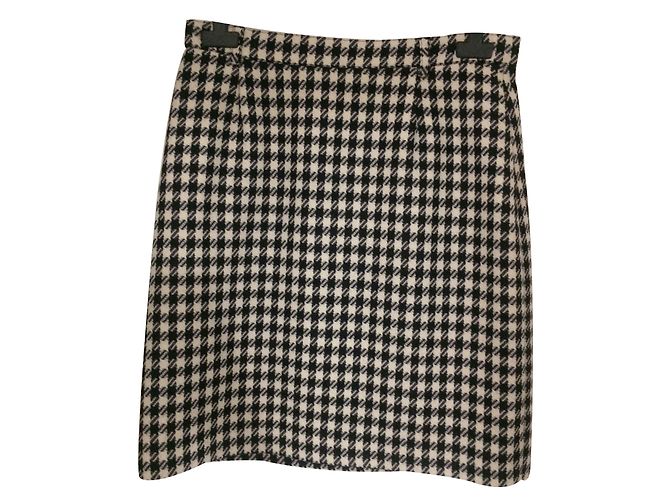 Gerard Darel Houndstooth Skirt Black Size 40