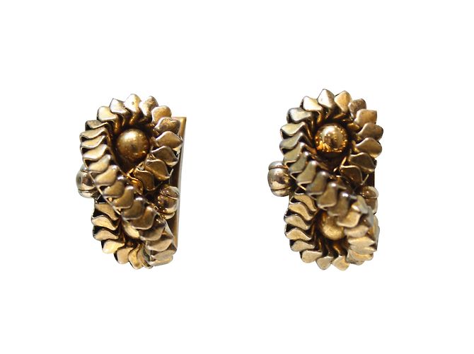 Autre Marque Orecchini clip dorati in metallo D'oro