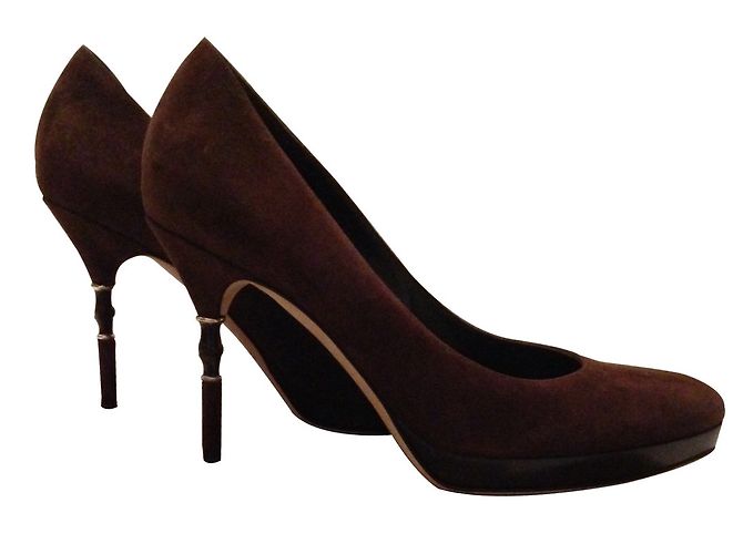 Escarpins Gucci en daim marron