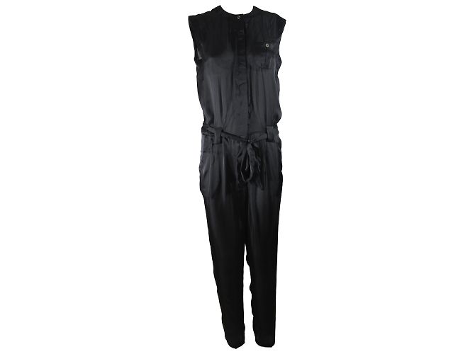American Retro Black Polyester Jumpsuit Size 40