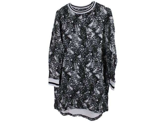 Eleven Paris Space Langarmpullover schwarz weiß Baumwolle M 
