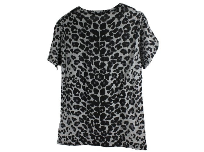 Maje T-shirt leopard Coton Gris  ref.14019