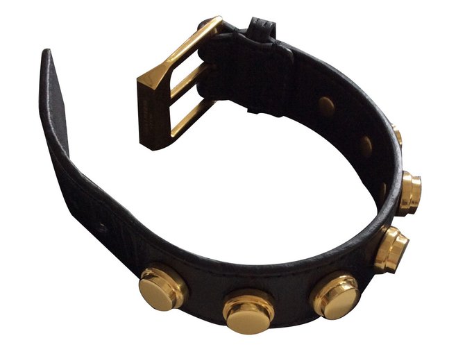 Saint Laurent Bracelets Black Leather  ref.14025