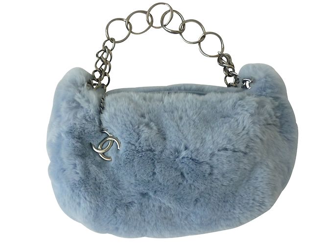 Chanel Borse Blu Pelliccia