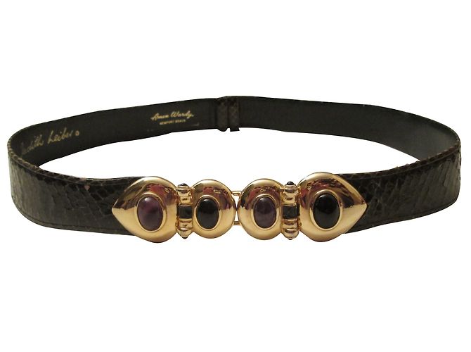 Autre Marque Cinto Judith Leiber de Python Marrom Ametista