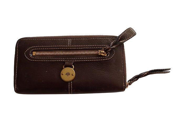 Cartera Mulberry Portfolio de Cuero Marrón Chocolate Castaño