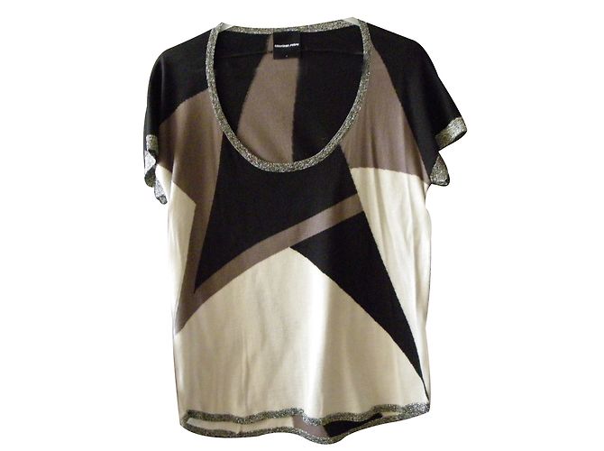 American Retro Grauer Baumwollpullover mit Kurzarm