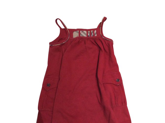 Burberry Vestidos Roja Algodón  ref.14377