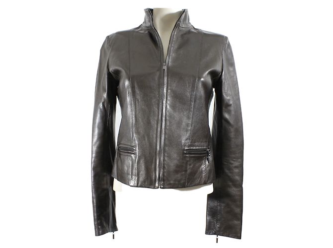 Apostrophe Brown Lamb Leather Jacket Size 36