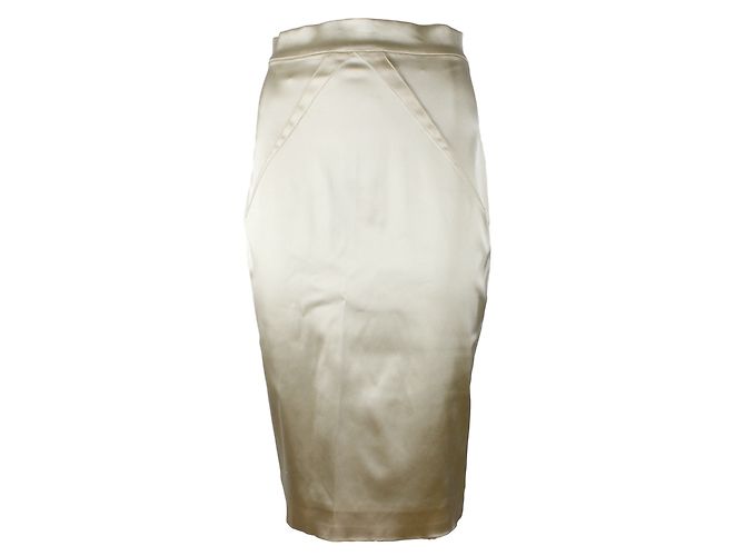 Saia lápis de cetim dourado Dolce & Gabbana